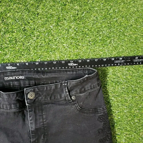 Womens Maurices Jeans 18 Short Black Straight Leg Mid Rise Regular Fit Pants - Picture 6 of 9